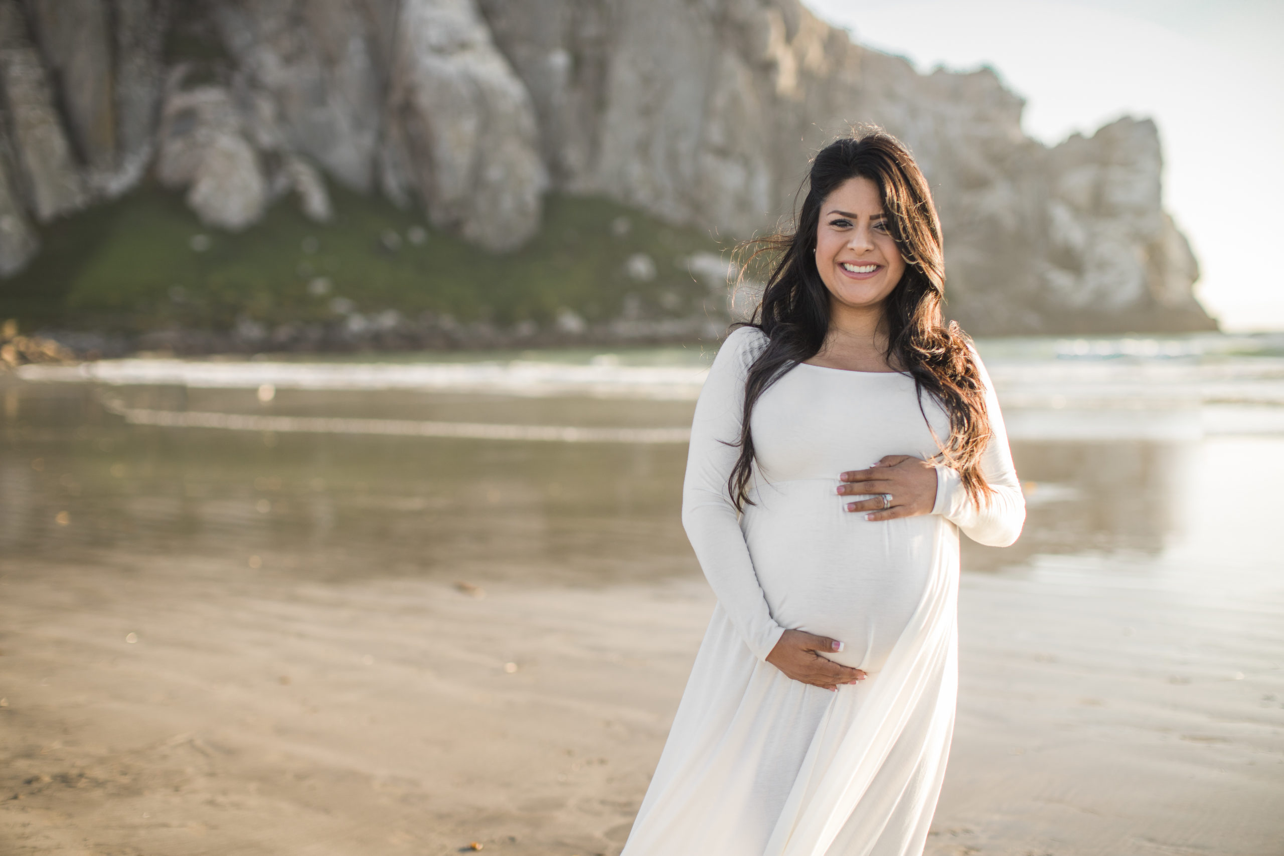 Expecting Mother on beach in Morro Bay