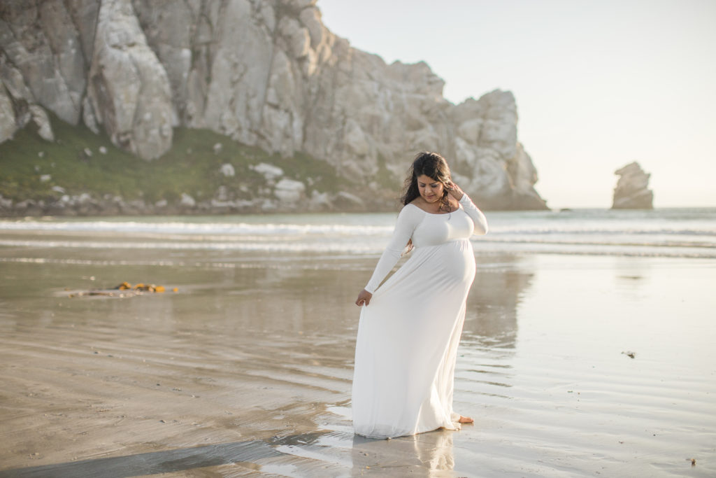 Expecting Mother on beach in Morro Bay