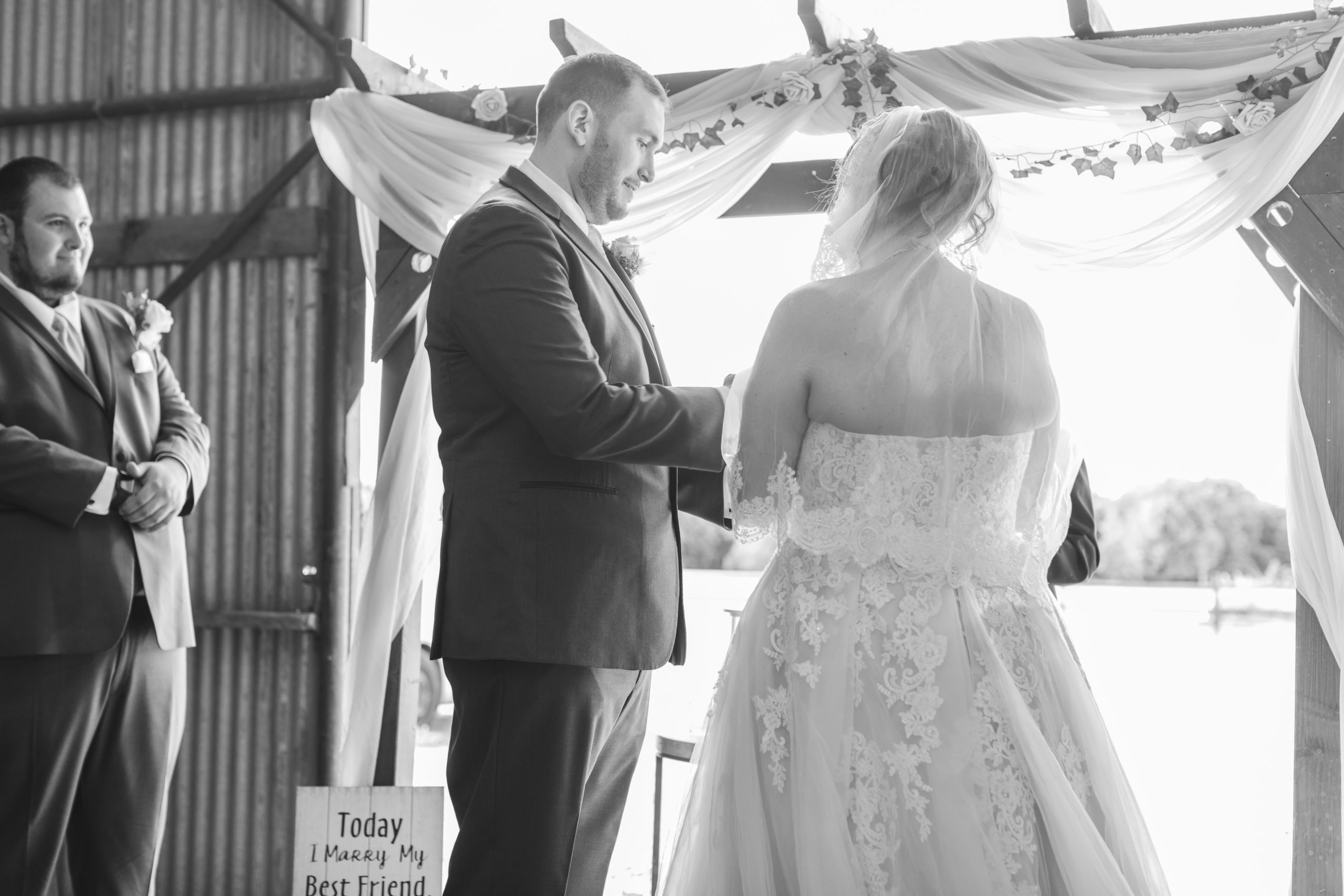 A teal Branch and Vine Wedding ceremony