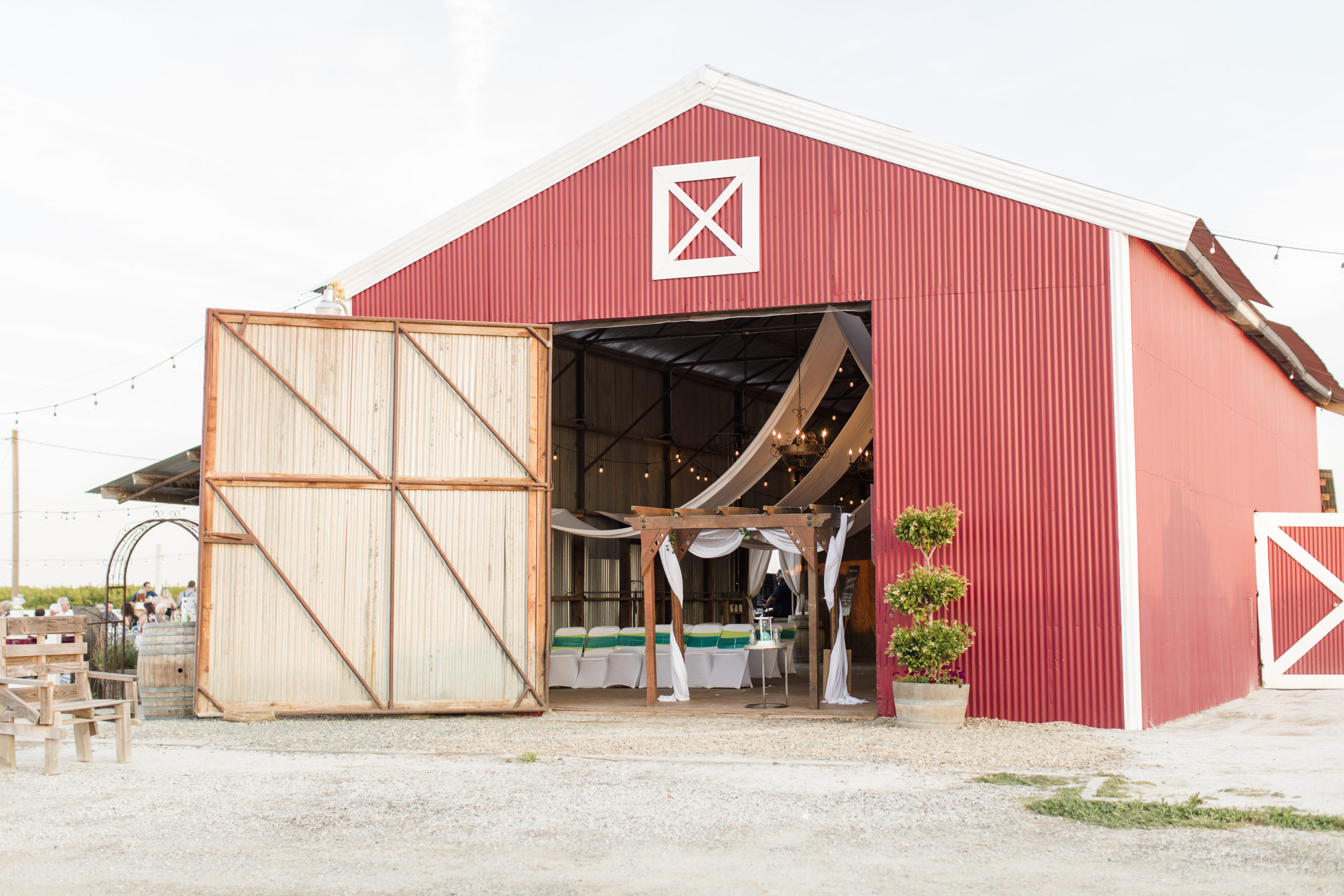 A teal Branch and Vine Wedding reception