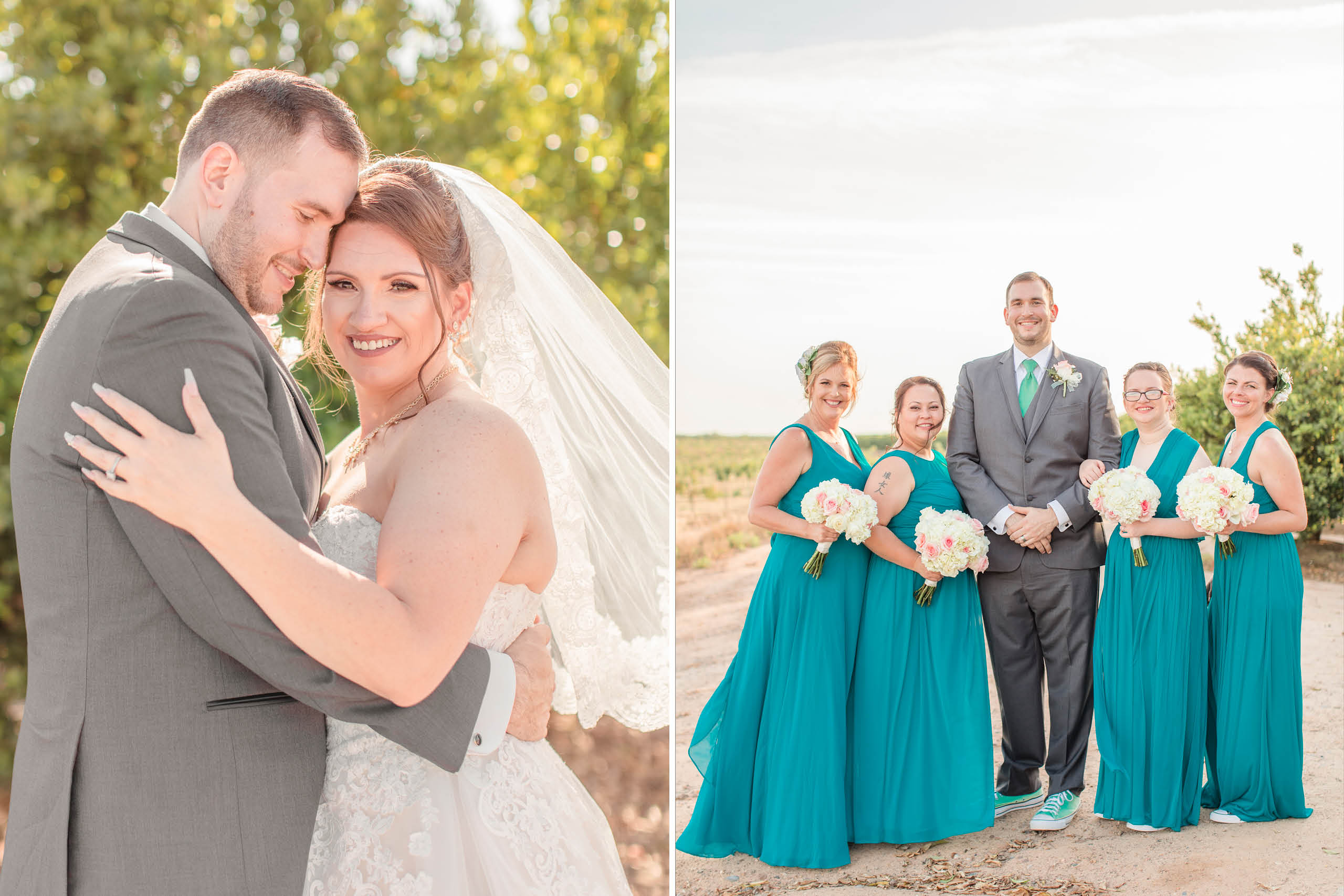 A teal Branch and Vine Wedding wedding portraits