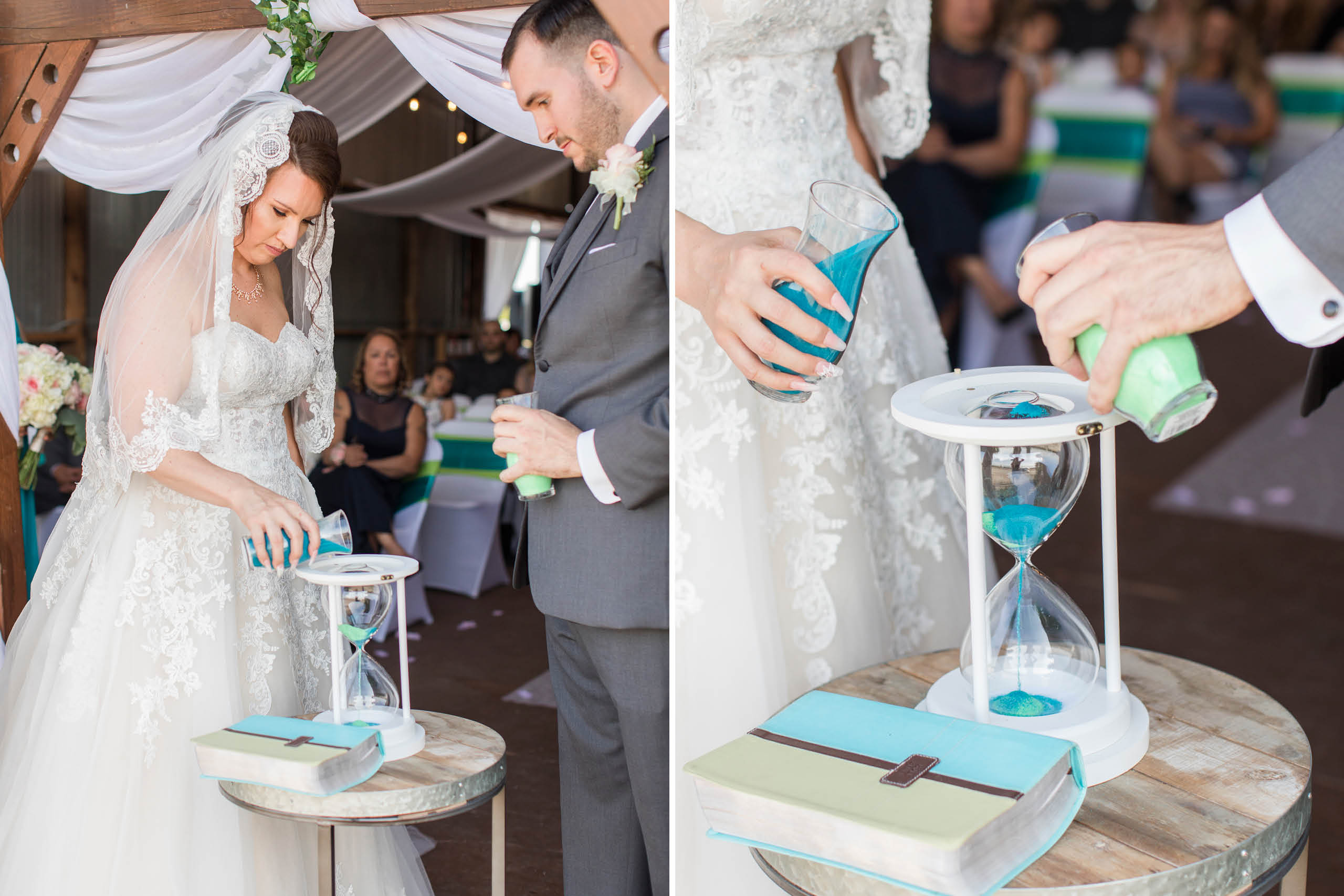 A teal Branch and Vine Wedding ceremony