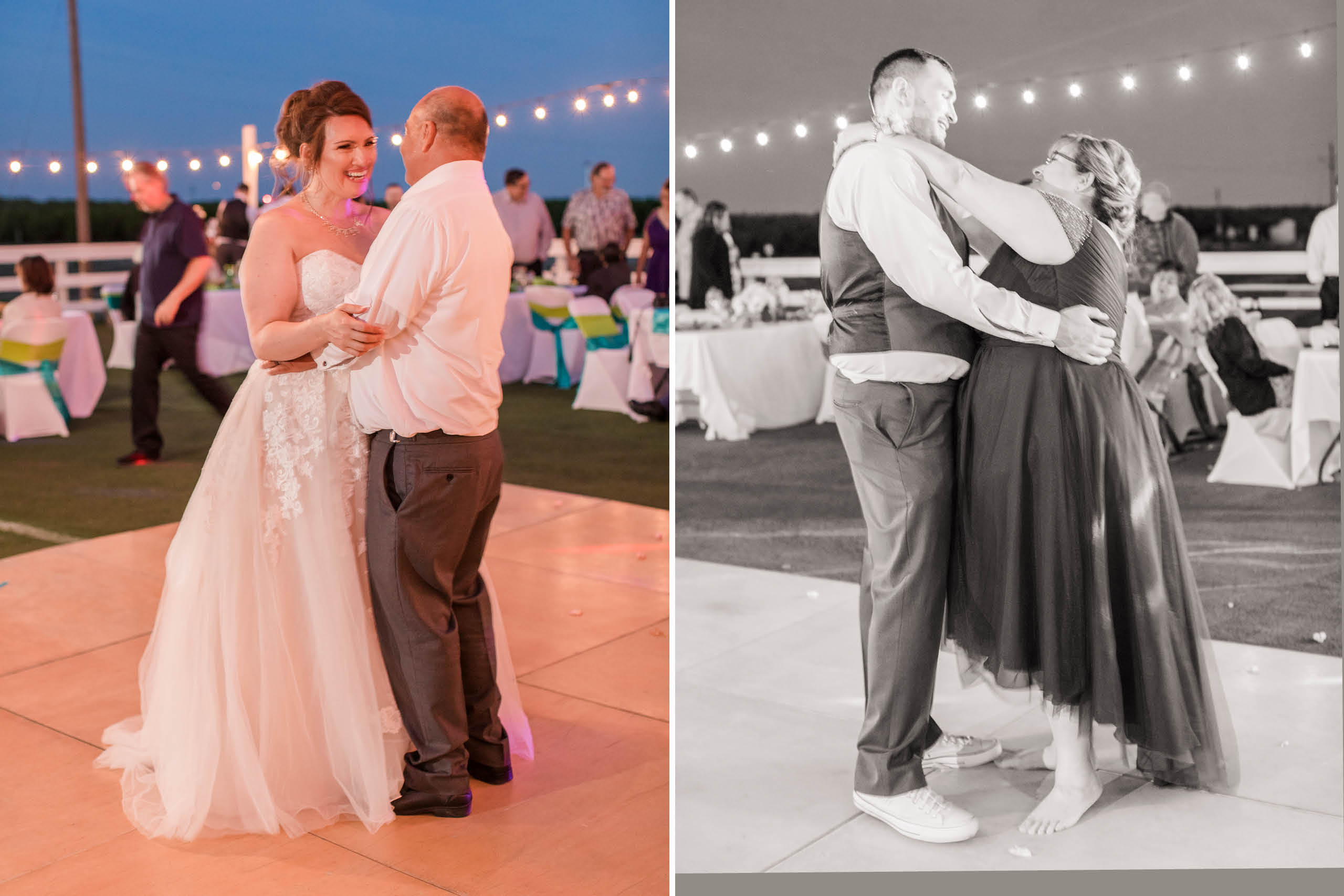 A teal Branch and Vine Wedding first dance