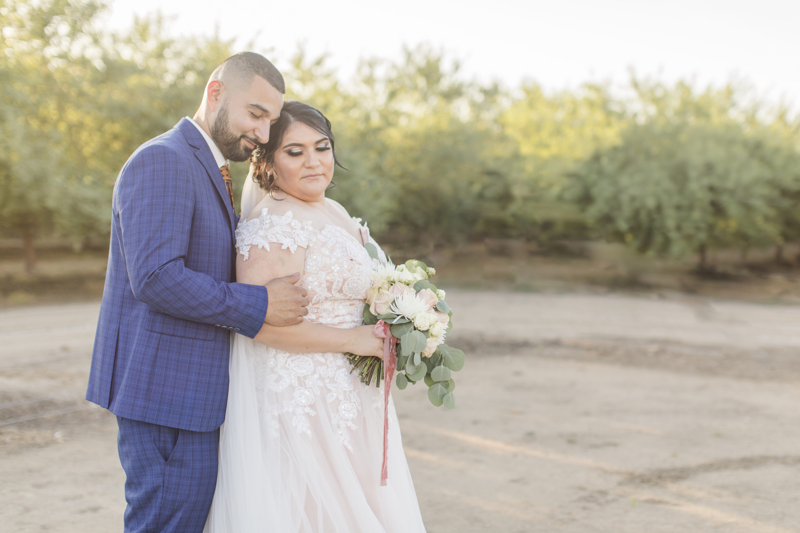 Emerald and pink - St. Anne's Catholic Church Wedding Ford Farm portraits
