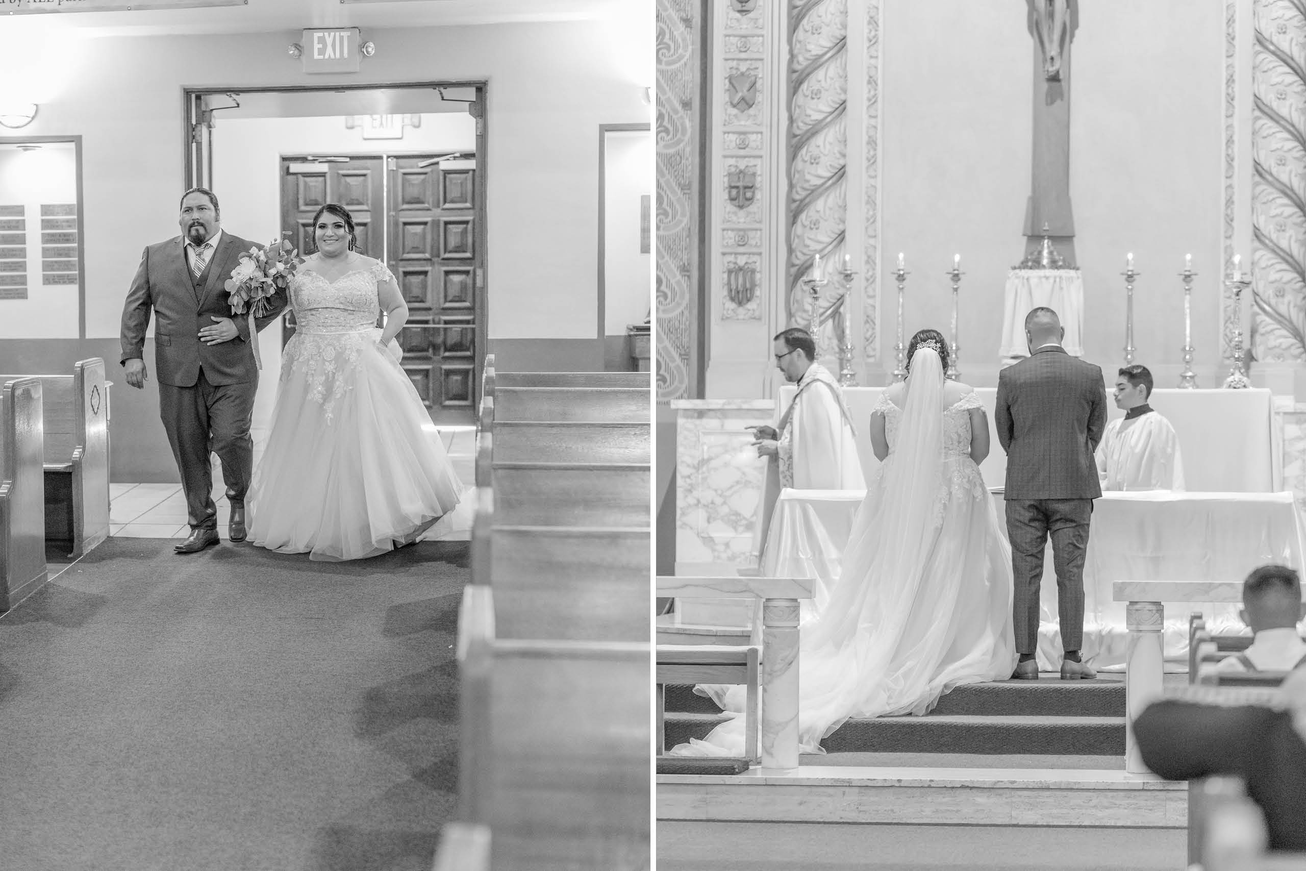 Emerald and pink - St. Anne's Catholic Church Wedding ceremony