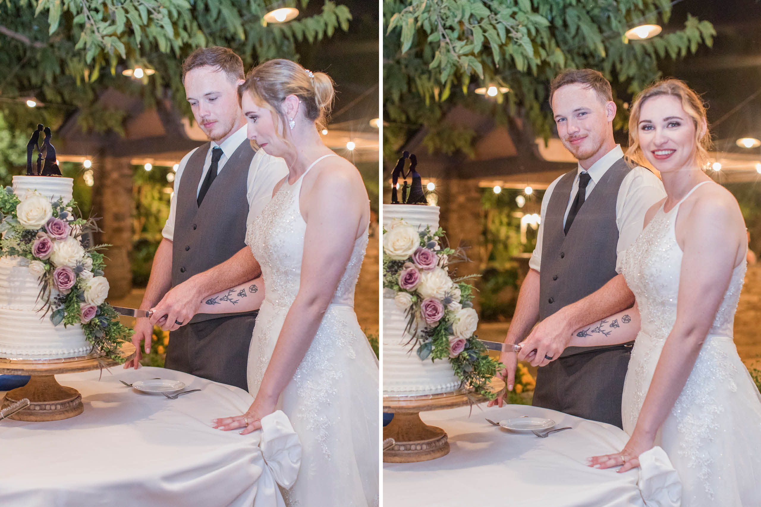 cutting the cake