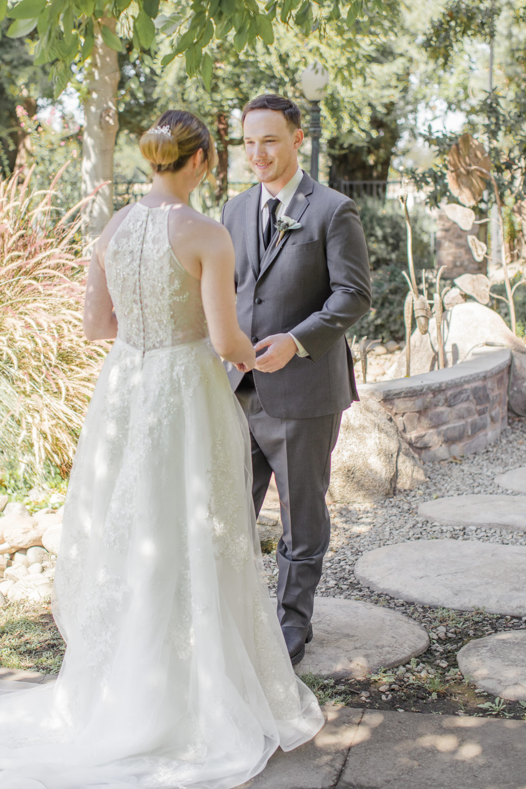 First look bride and groom