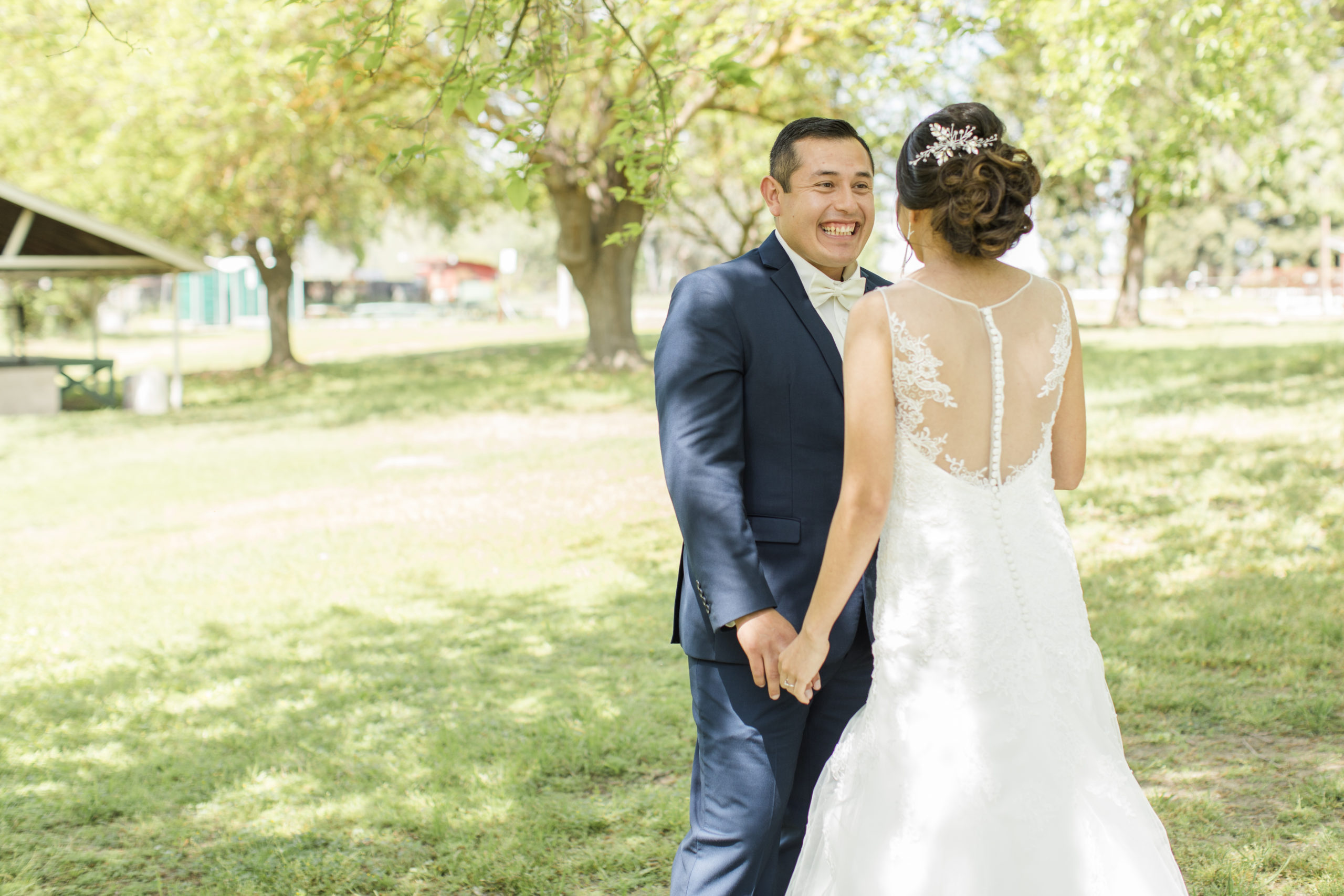 First look bride and groom